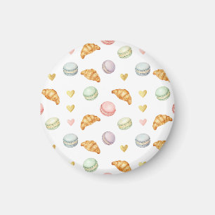 Íman Macarons e Croissants Pastéis Padrão Perfeito