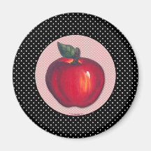 Maçãs Vermelhas Brancas em Bolinhas Pretas