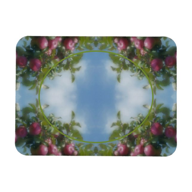 Íman Maçãs Vermelhas No Quadro Da Árvore Adicionar Sua  (Horizontal)