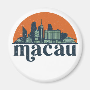 Íman Macau China Vintage City Skyline Cityscape Art