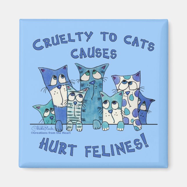 Íman Machucar Felines Crueldade com Gatos (Frente)