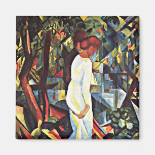 Íman Macke de agosto: Casal no bosque, trabalho de arte