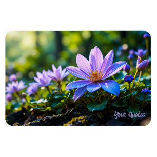 Íman Macro Flores Silvestres Roxas na Floresta com Orva