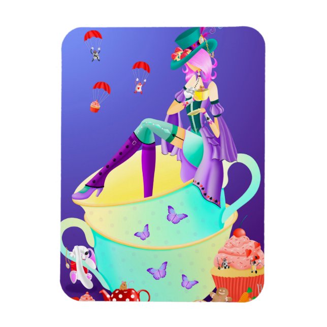 Íman Mad Hatter em Teacup (Vertical)