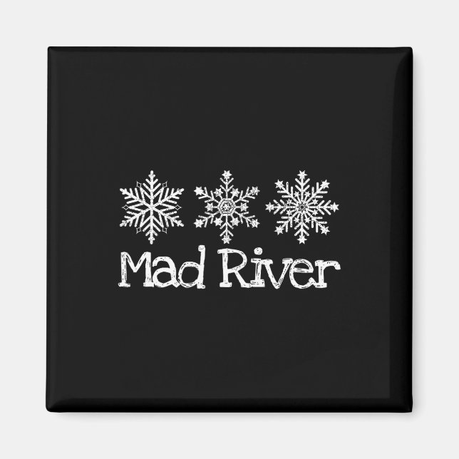 Íman Mad River Mountain Ohio Ski Skiier Skiing Snowflak (Frente)
