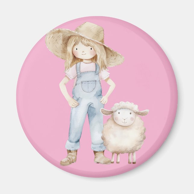 Íman Mädchen mit Lamm (Frente)