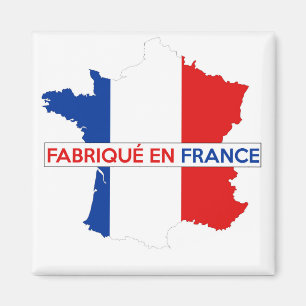 Íman made in france country map flag label fabrique