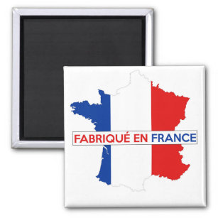 Íman made in france country map flag label fabrique
