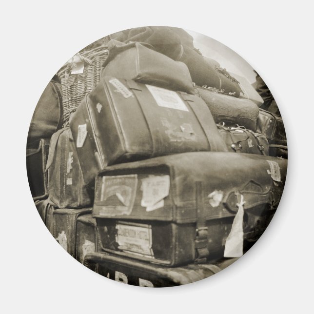 ÍMAN MADEIRA DE EQUIPE DE BAGAGEM VIAGEM 1890 (Frente)