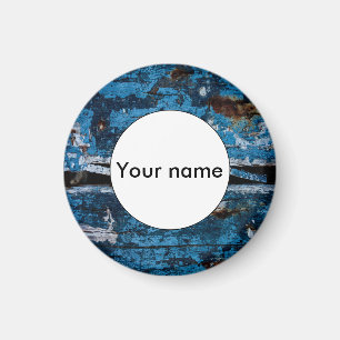 Íman Madeira pintada azul