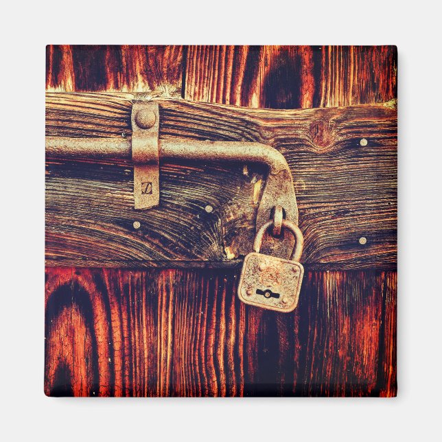 Íman Madeira russa de grãos de vintage latão castanho (Frente)