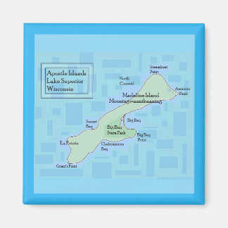 Íman Madeline Island Square Magnet 2025