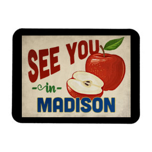 Íman Madison Wisconsin Apple - Viagens vintage