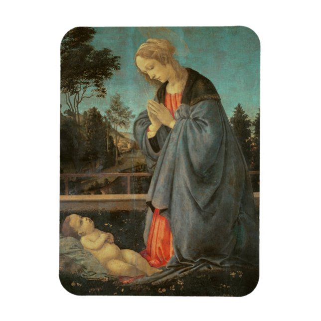 Íman Madonna adorando a Criança, c.1477-80 (óleo em p (Vertical)