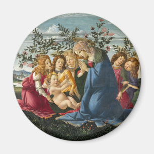 Íman Madonna Adorando a Criança com 5 Angels Botticelli