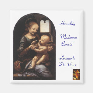 Íman Madonna Benois - ímã quadrado - paróquia