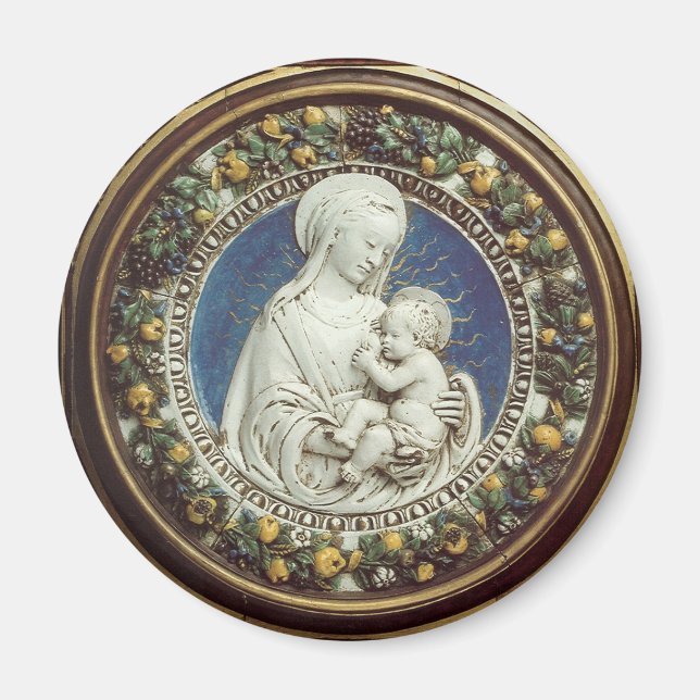 Íman MADONNA COM CRIANÇA, redonda (Frente)