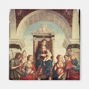 Íman Madonna e criança com santos