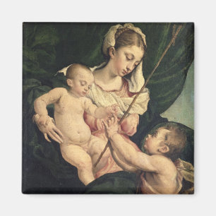 Íman Madonna e criança com St John, c.1570 (óleo sobr