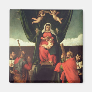 Íman Madonna e criança Enthroned com quatro santos,