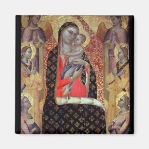 Íman Madonna e criança enthroned com seis anjos (paine