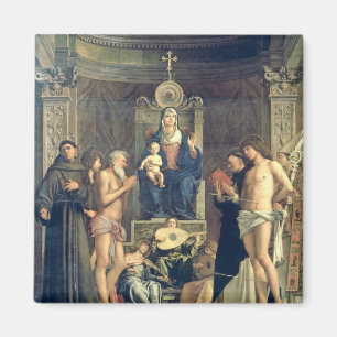 Íman Madonna e criança Enthroned entre SS. Francis, J