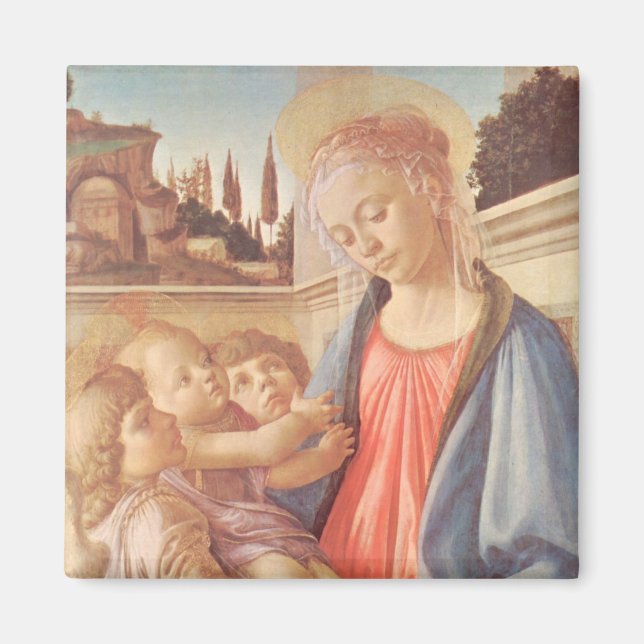 Íman Madonna e dois anjos de Botticelli (Frente)