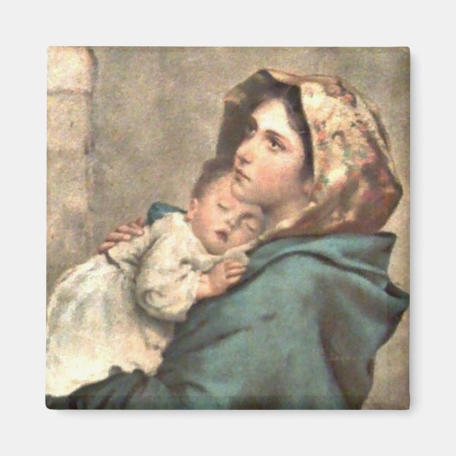 Íman Madonna em Scarf Holds Baby Jesus (Frente)