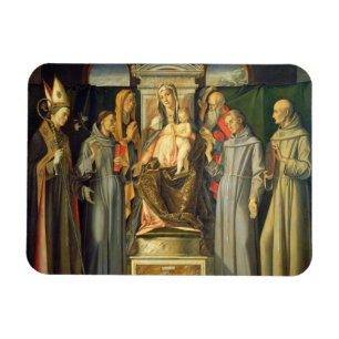 Íman Madonna Enthroned, 1480 (o óleo no painel)