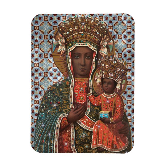 Íman Madonna Preta e Magneta Infantil (Vertical)