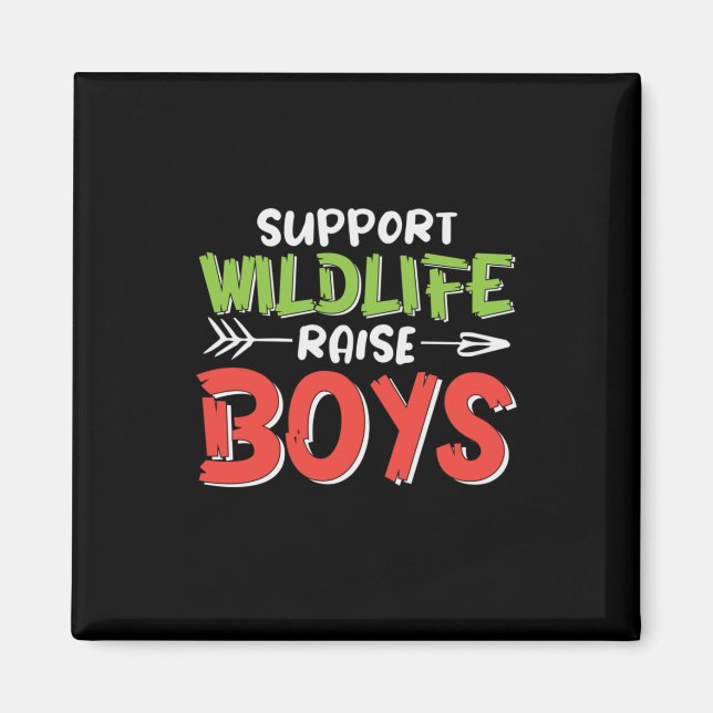 Íman Madre Art Support Wildlife Raise Boys (Frente)