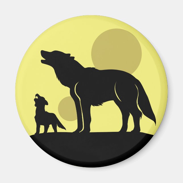 Íman Madre e Wolf Pup (Frente)
