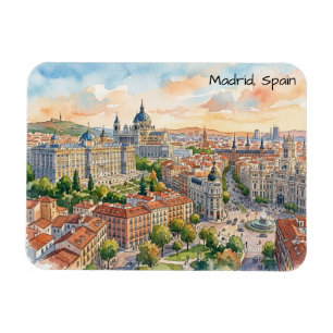 Íman Madrid Espanha Arquitetura Pintura Aquarela