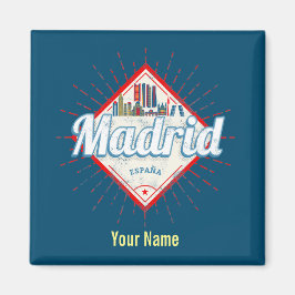 Íman Madrid Espanha Capital Retro Skyline Vintage