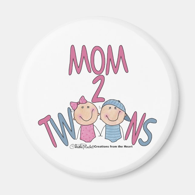 Íman Mãe 2 Twins Garota e Rapariga (Frente)