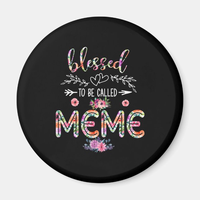 Íman Mãe Abençoada Por Ser Chamada Mãe E Flor Memorial (Frente)