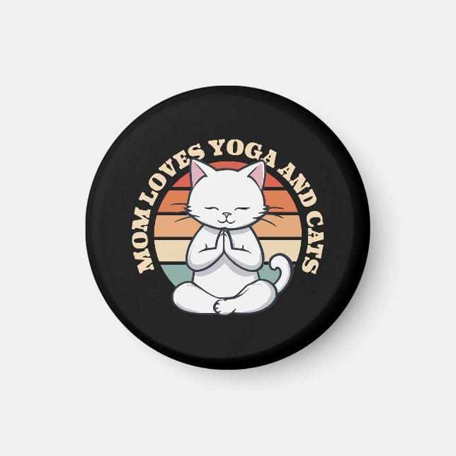 Íman Mãe Ama Gatos e Yoga (Frente)