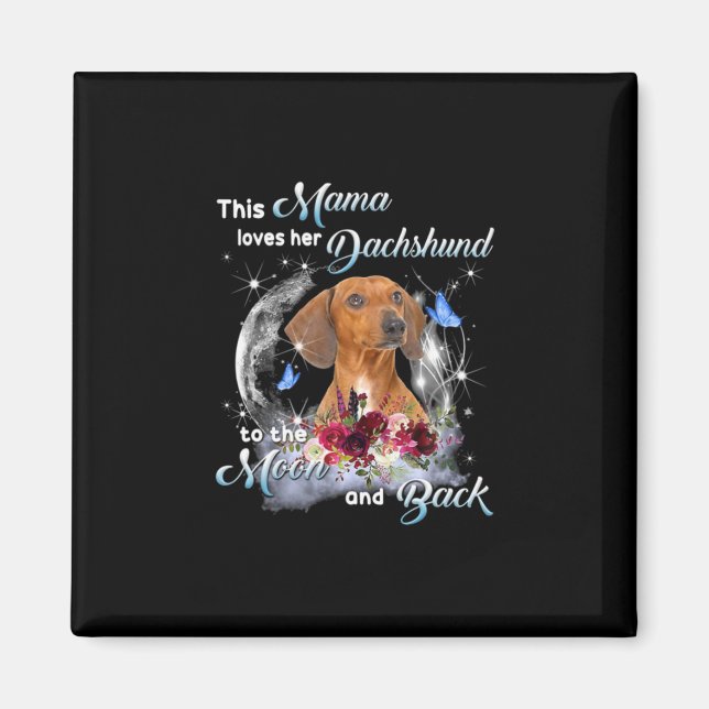 Íman Mãe Art Dachshund Mama Birthday (Frente)