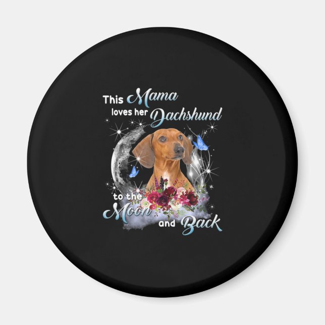 Íman Mãe Art Dachshund Mama Birthday (Frente)