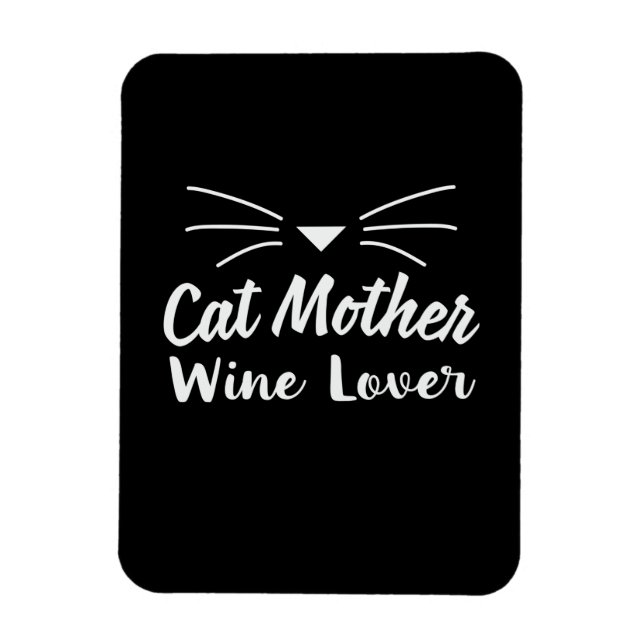Íman Mãe Arte Gata Mãe Amante de Vinho (Vertical)
