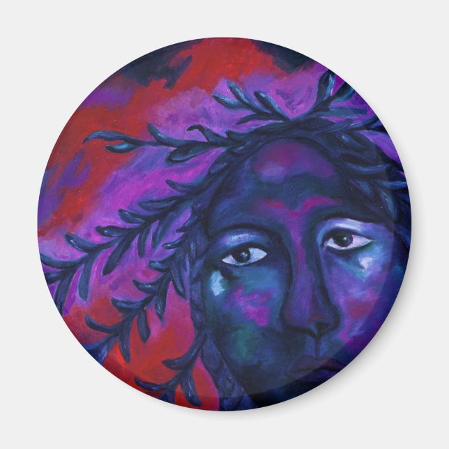 Íman Mãe assistindo a tudo - Crimson e compaixão violet (Frente)