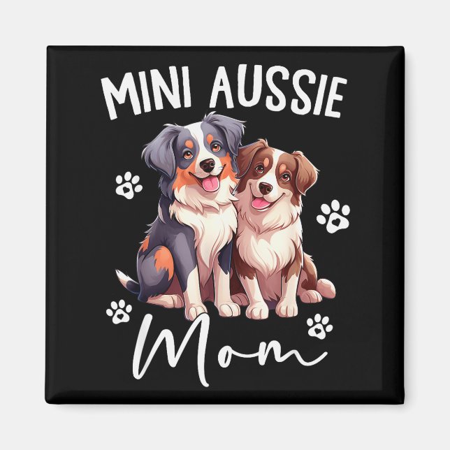 Íman Mãe Aussie Australian Shepherd Mini Aussie do Mund (Frente)
