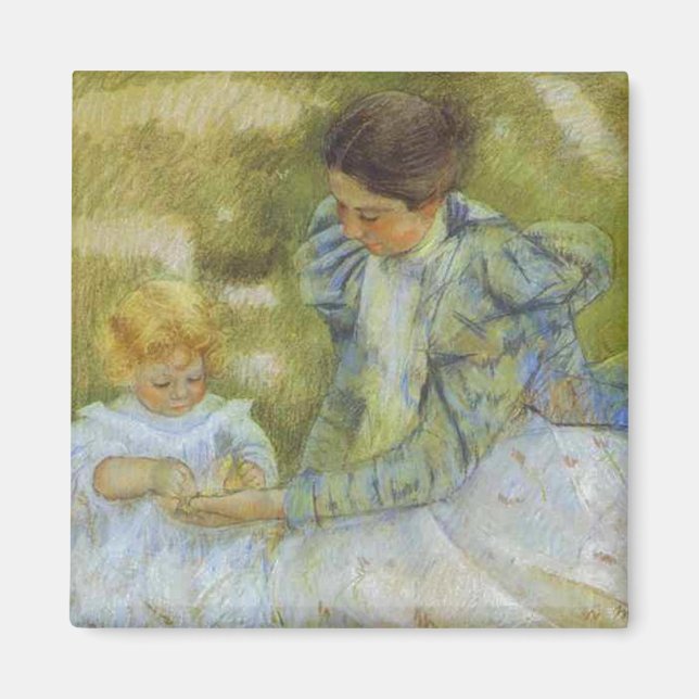 Íman Mãe brincando com seu filho. c.1897, Mary Cassat (Frente)