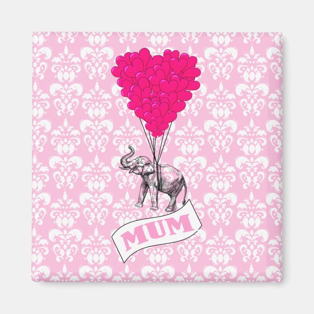 Íman Mãe com elefante rosa (Frente)