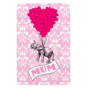 Íman Mãe com elefante rosa