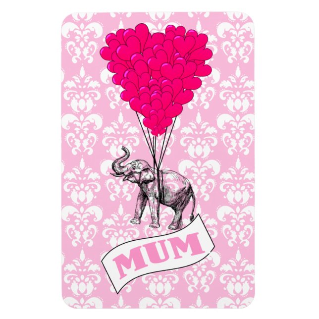 Íman Mãe com elefante rosa (Vertical)