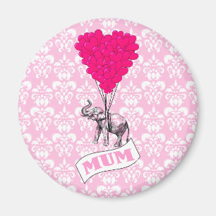 Íman Mãe com elefante rosa
