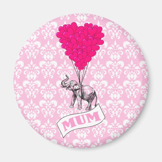 Íman Mãe com elefante rosa (Frente)