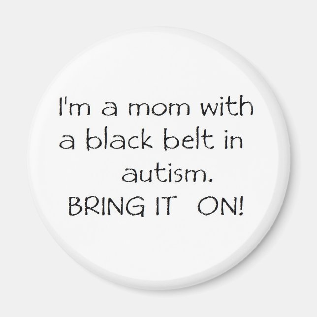 Íman Mãe com um Cinturão Negro no Autismo (Frente)