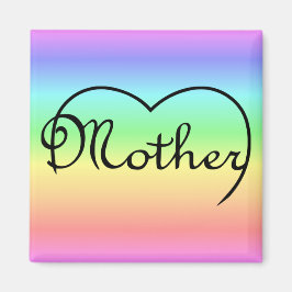 Íman mãe coração arco íris